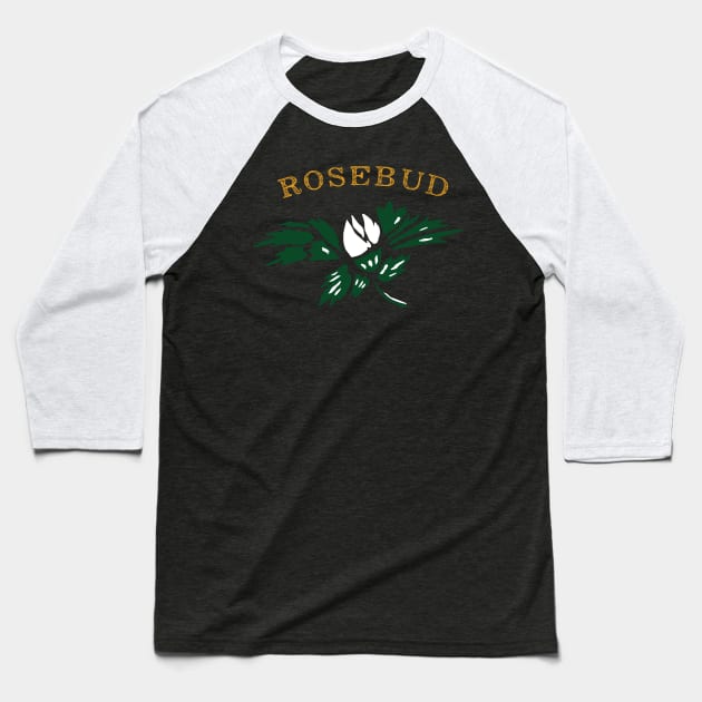 Rosebud Baseball T-Shirt by MindsparkCreative